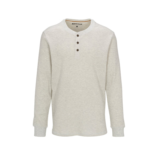 North River Outfitters Mt. Mansfield Heathered 3 Button Waffle Henley