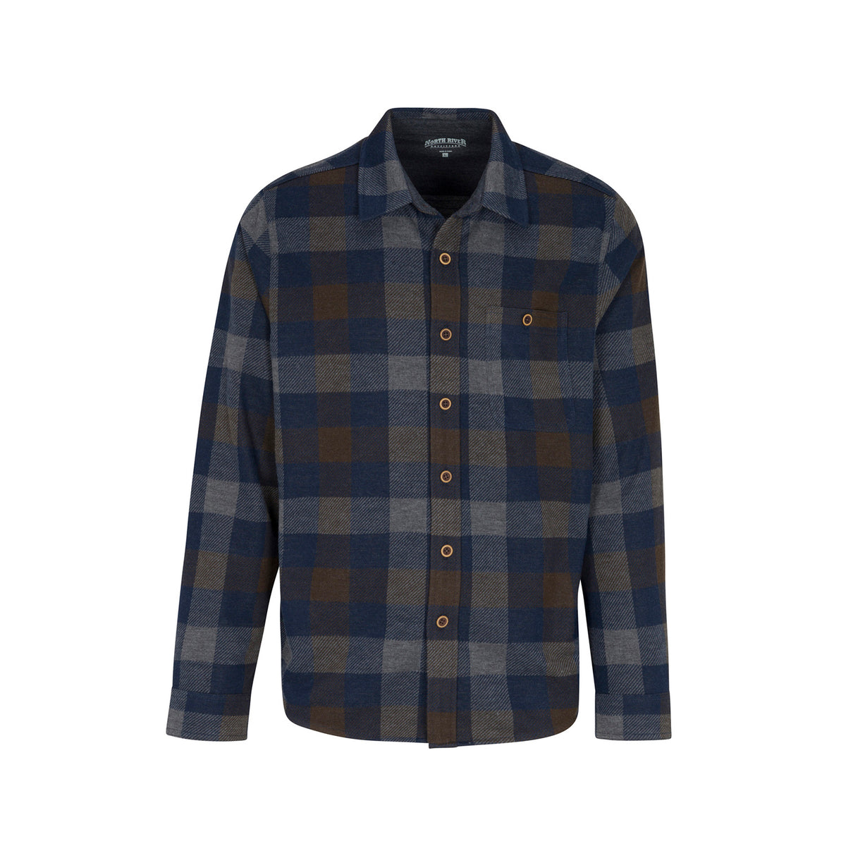 North River Outfitters Heritage Plaid Yarn Dyed Jacquard Knit Button Front Shirt