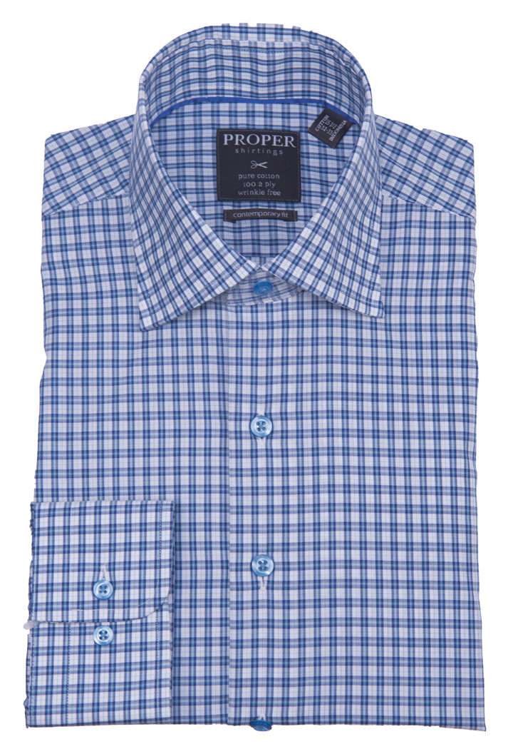 Proper Shirtings Contemporary Fit Long Sleeve Non-Iron Dress Shirt