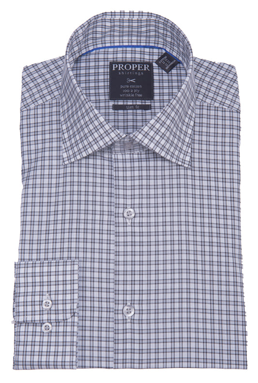 Proper Shirtings Slim Fit Long Sleeve Non-Iron Dress Shirt
