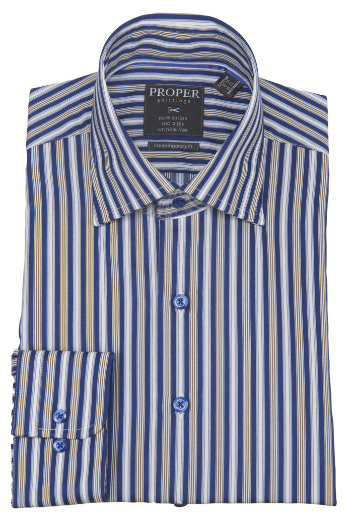 Proper Shirtings Contemporary Fit Long Sleeve Non-Iron Dress Shirt