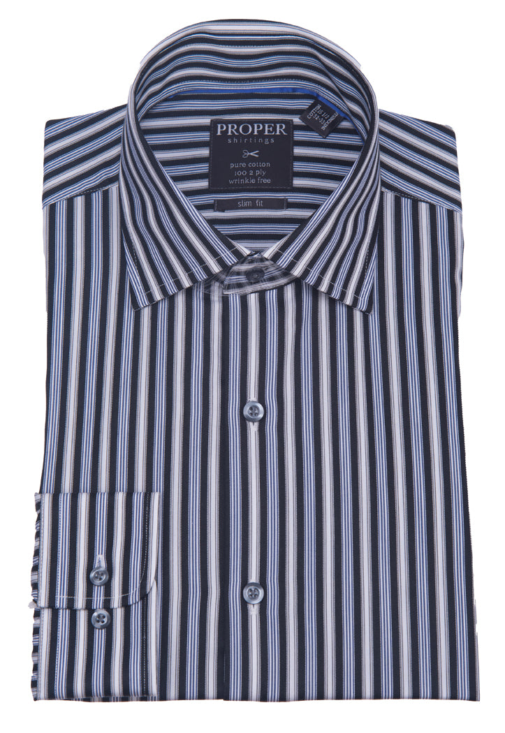 Proper Shirtings Slim Fit Long Sleeve Non-Iron Dress Shirt