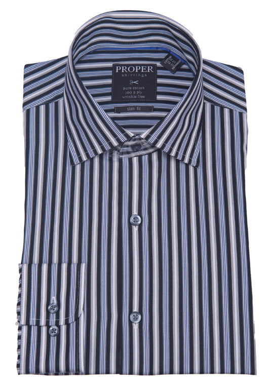 Proper Shirtings Slim Fit Long Sleeve Non-Iron Dress Shirt