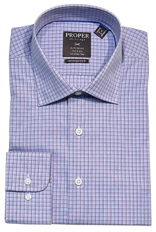 Proper Shirtings Contemporary Fit Long Sleeve Non-Iron Dress Shirt