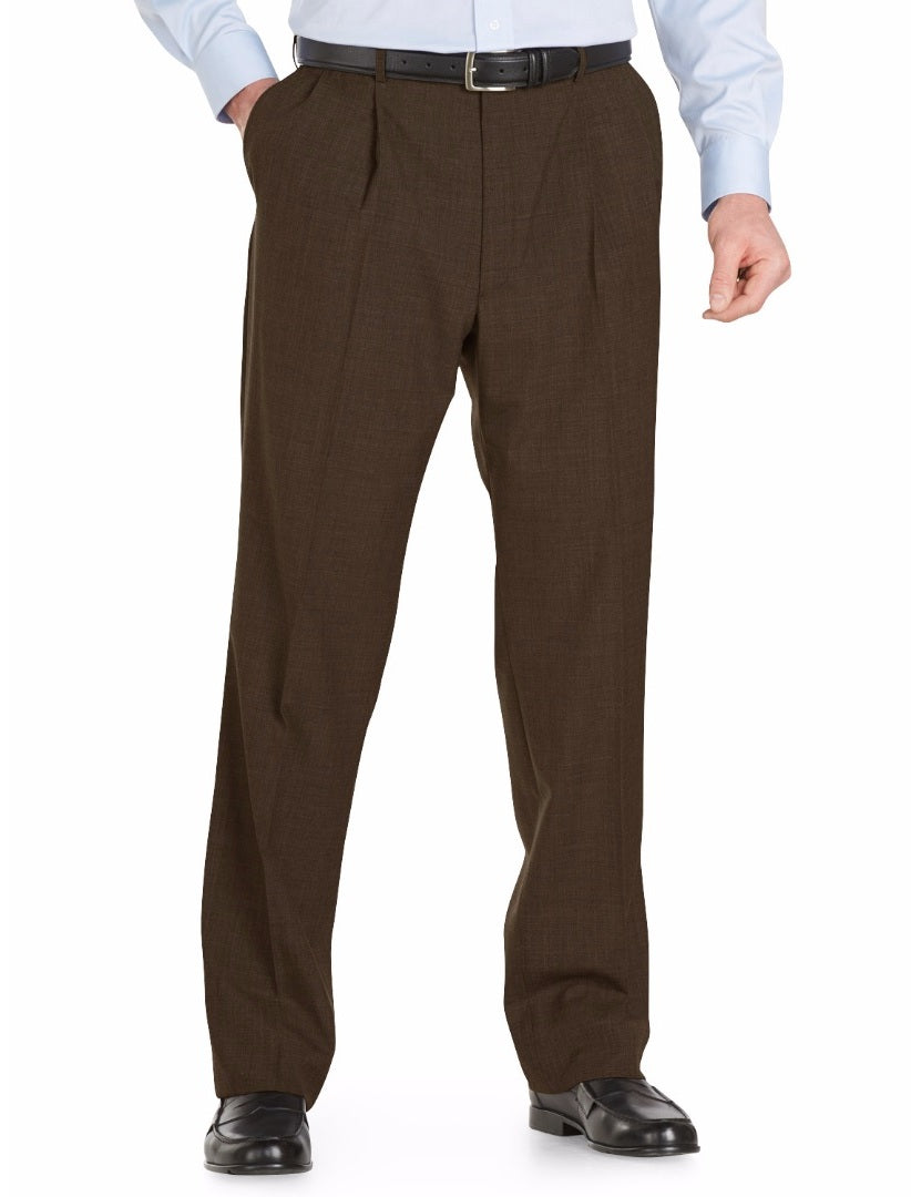 Palm Beach Regular Waist Pleated Front Dress Pant Black / 34/Unfinished