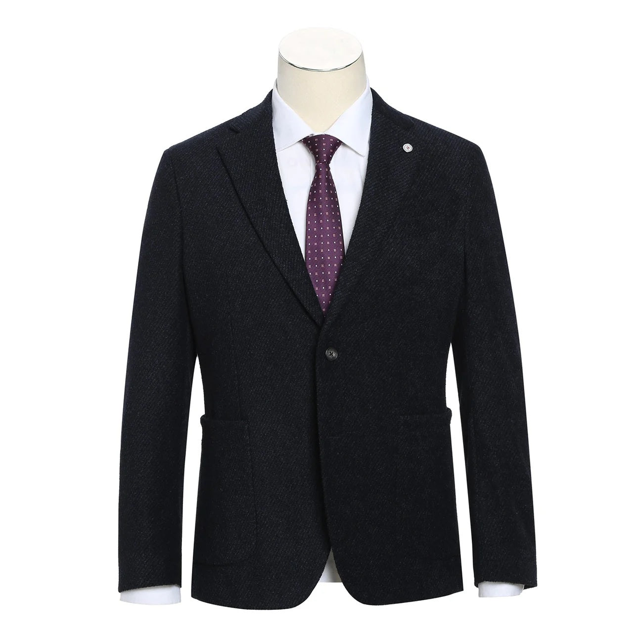 Pellagio Black Half Canvas Slim Fit Sport Coat