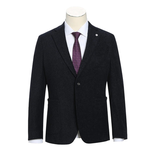 Pellagio Black Half Canvas Slim Fit Sport Coat