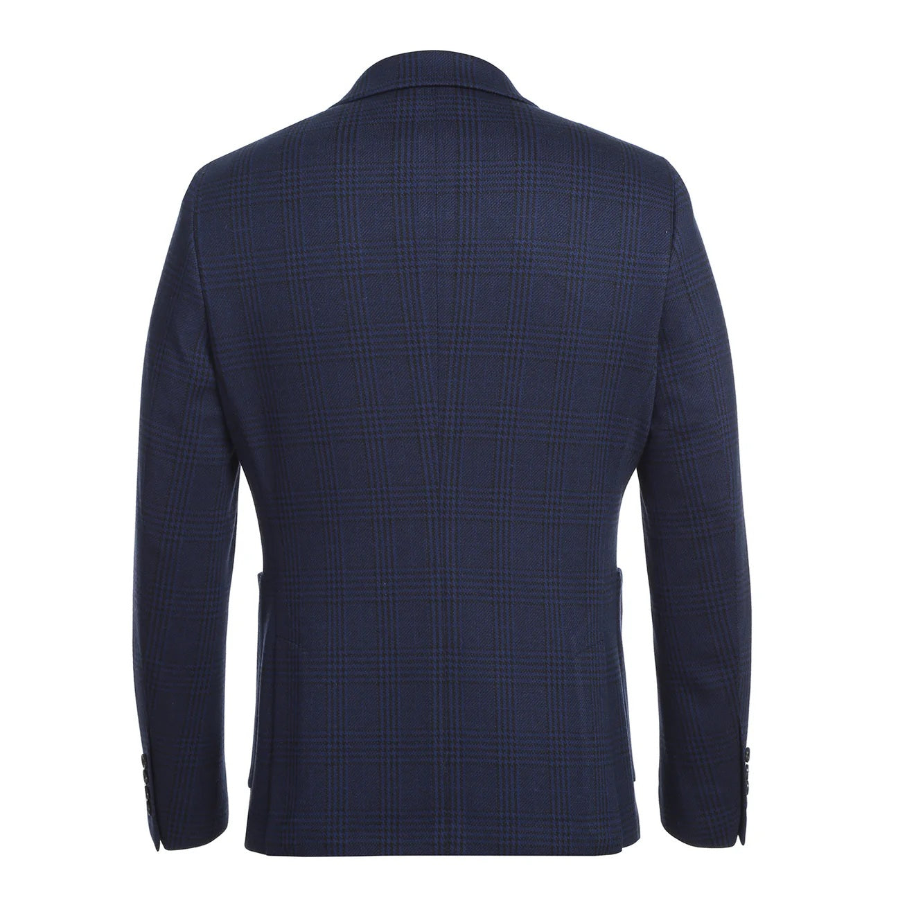 Pellagio Royal Blue Plaid Half Canvas Slim Fit Sport Coat