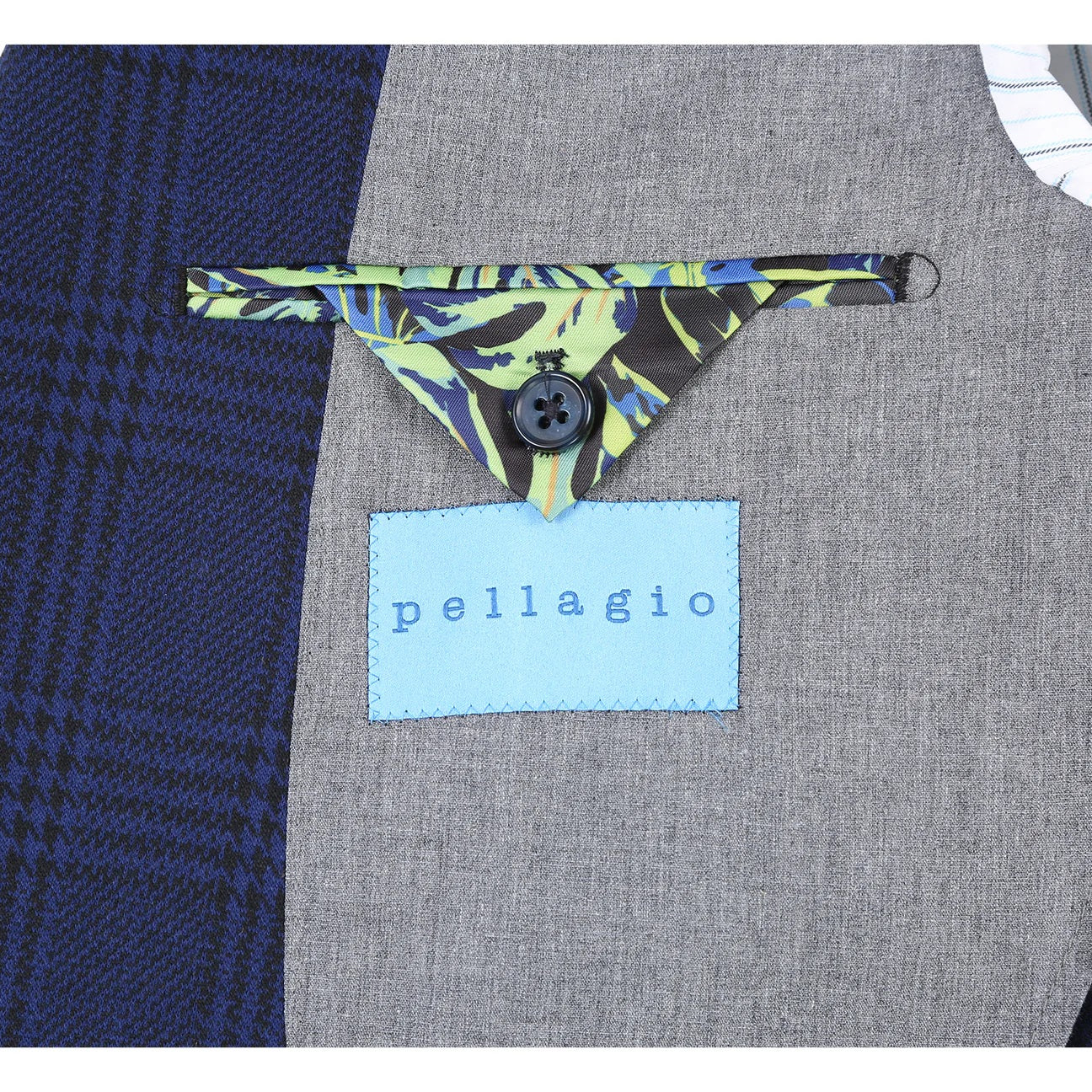 Pellagio Royal Blue Plaid Half Canvas Slim Fit Sport Coat