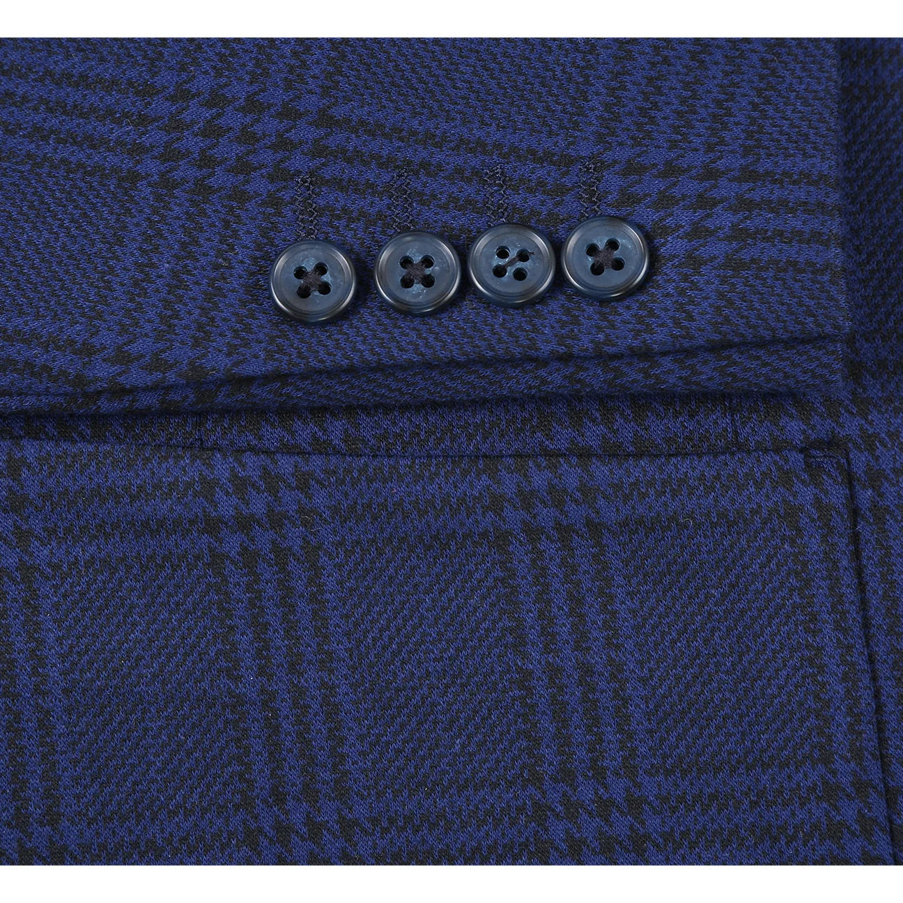 Pellagio Royal Blue Plaid Half Canvas Slim Fit Sport Coat
