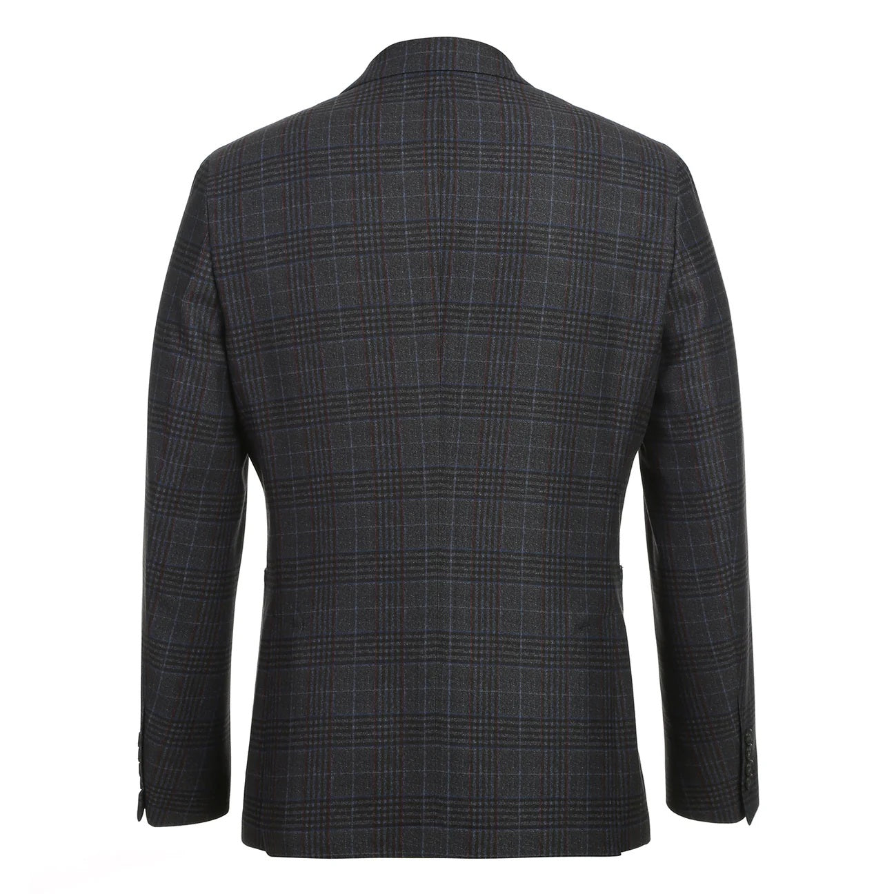 Pellagio Black Plaid Half Canvas Slim Fit Sport Coat
