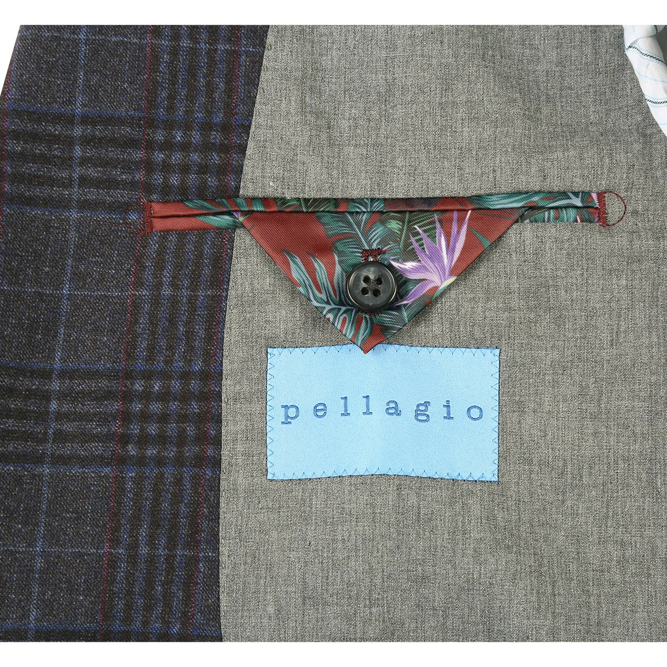 Pellagio Black Plaid Half Canvas Slim Fit Sport Coat