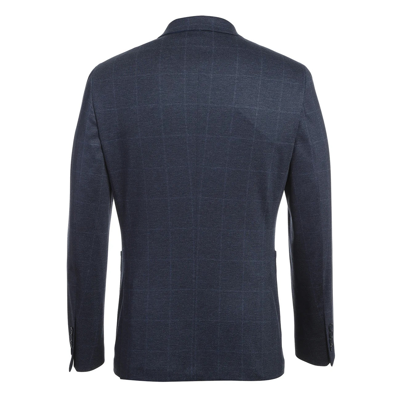 Pellagio Dark Blue Windowpane Half Canvas Slim Fit Sport Coat