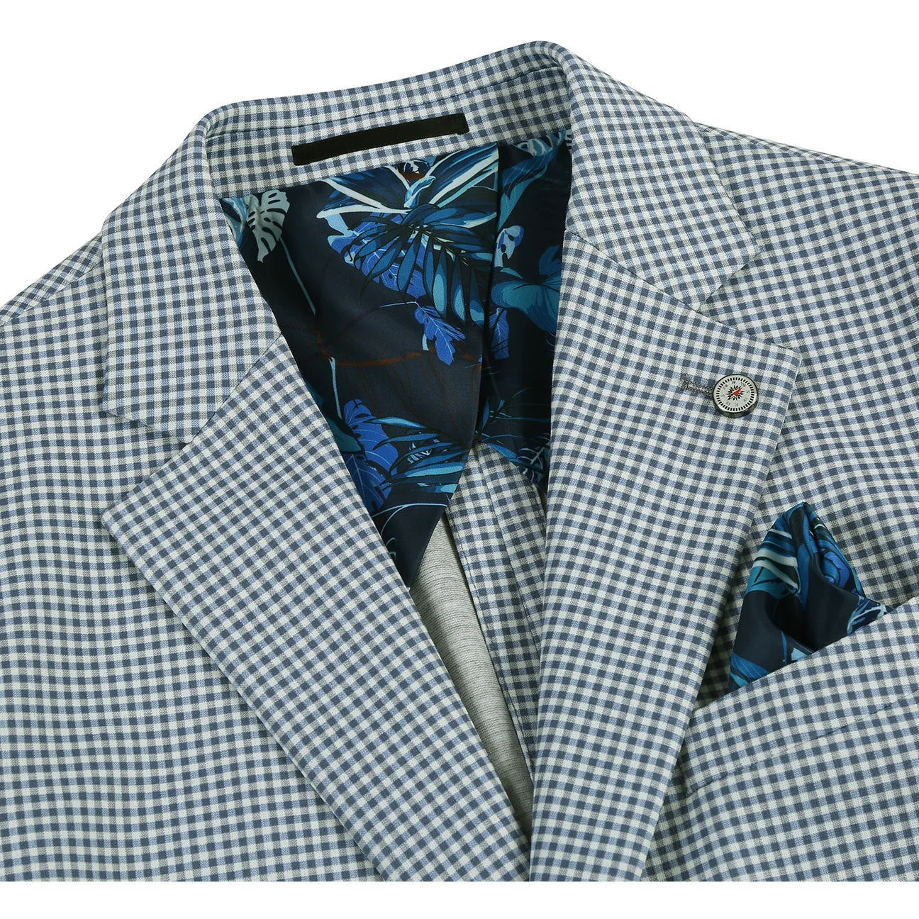 Pellagio Blue Check Half Canvas Slim Fit Sport Coat
