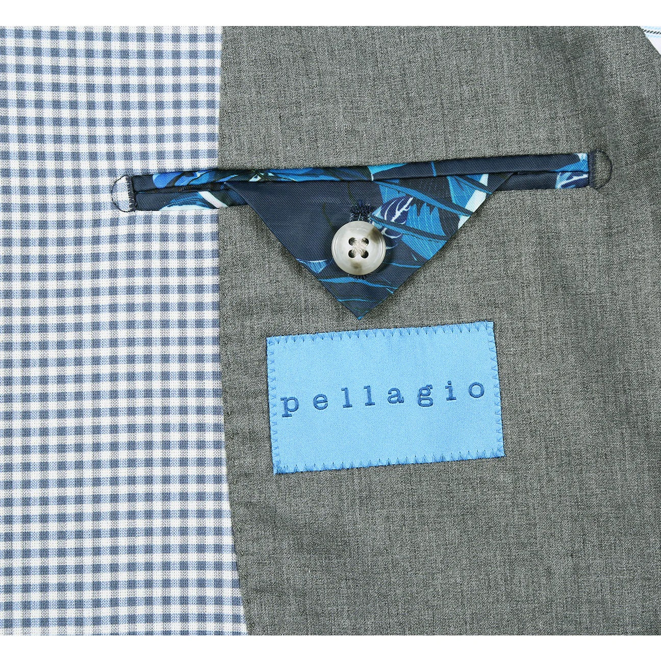 Pellagio Blue Check Half Canvas Slim Fit Sport Coat