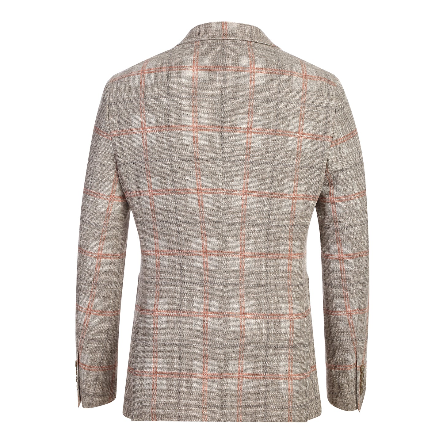 Pellagio Beige Plaid Half Canvas Slim Fit Sport Coat