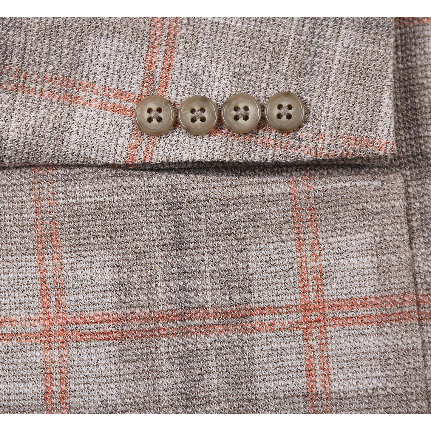 Pellagio Beige Plaid Half Canvas Slim Fit Sport Coat
