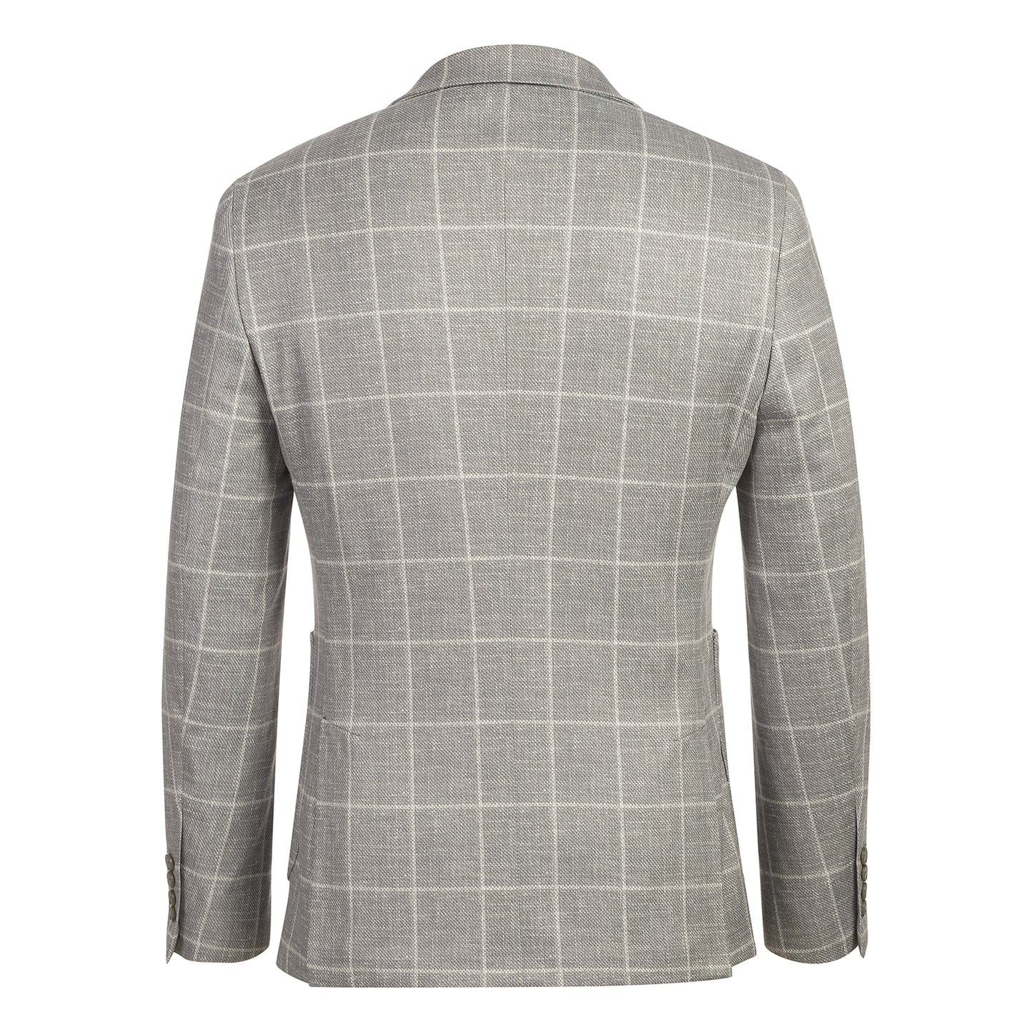 Pellagio Grey Windowpane Half Canvas Slim Fit Sport Coat