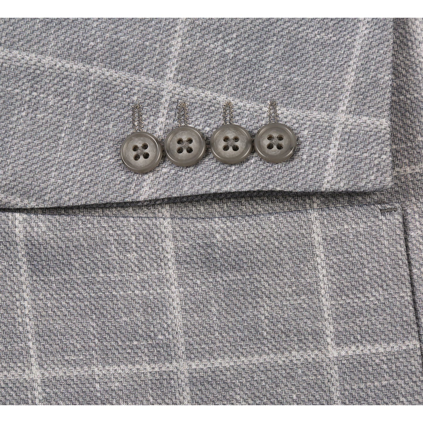 Pellagio Grey Windowpane Half Canvas Slim Fit Sport Coat