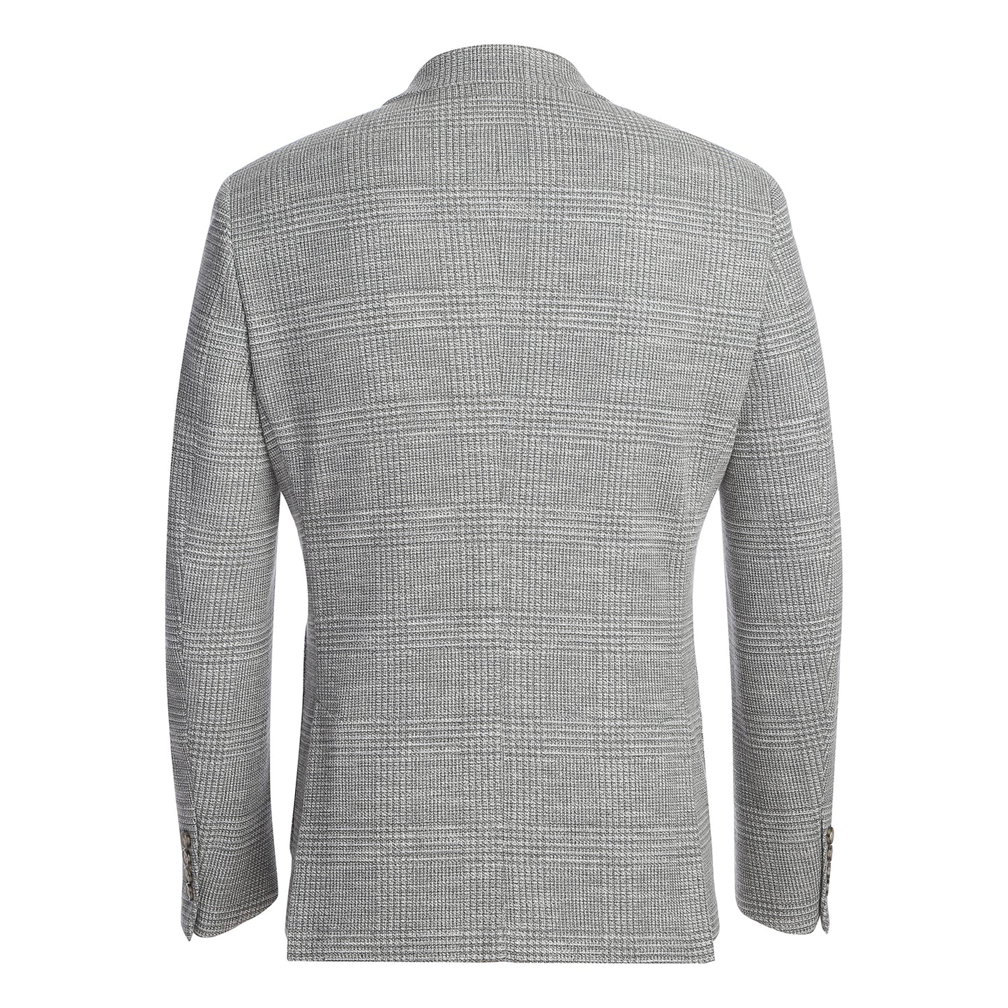 Pellagio Light Grey Plaid Half Canvas Slim Fit Sport Coat