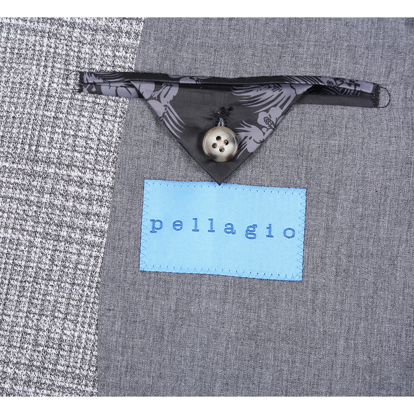 Pellagio Light Grey Plaid Half Canvas Slim Fit Sport Coat