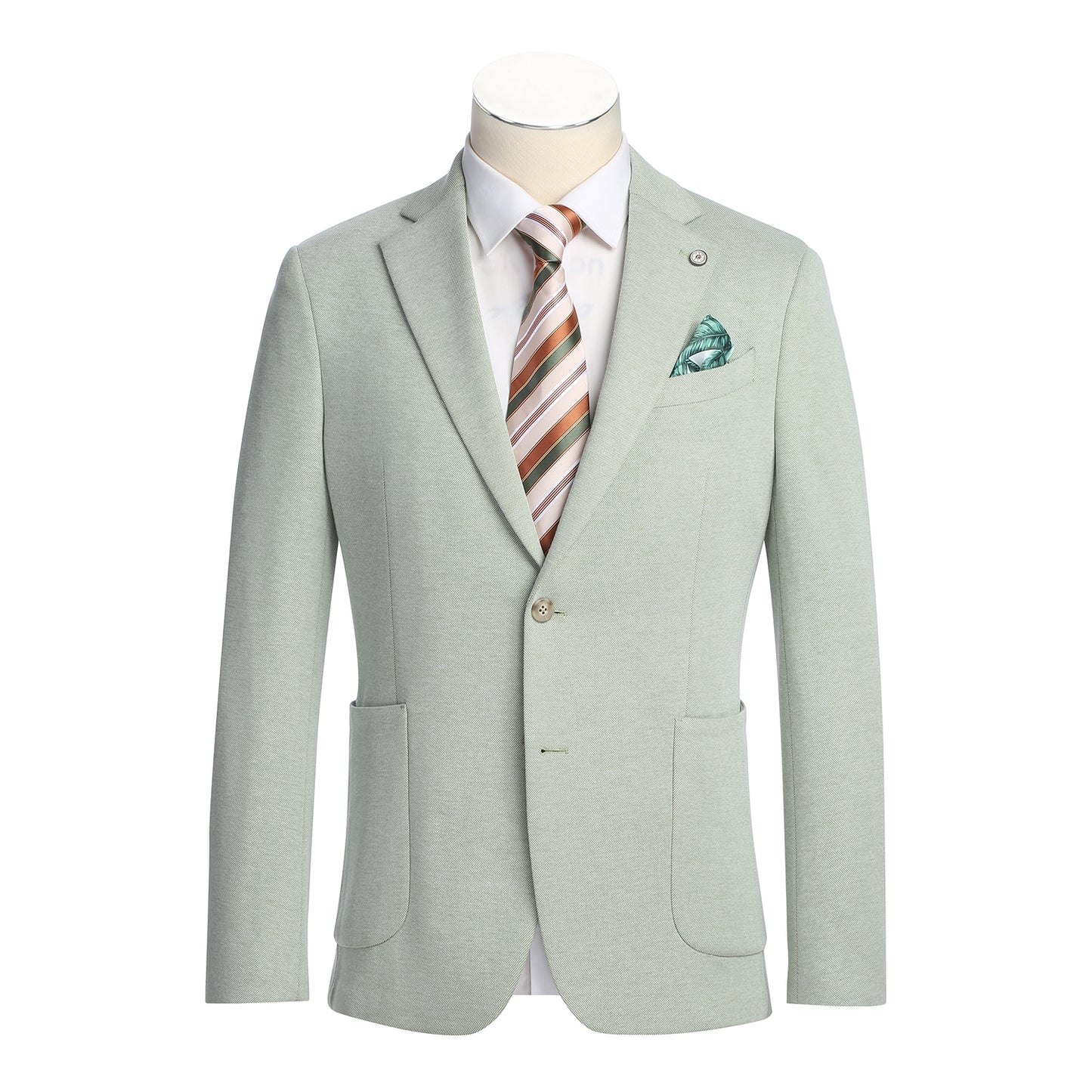 Pellagio Light Green Half Canvas Slim Fit Sport Coat
