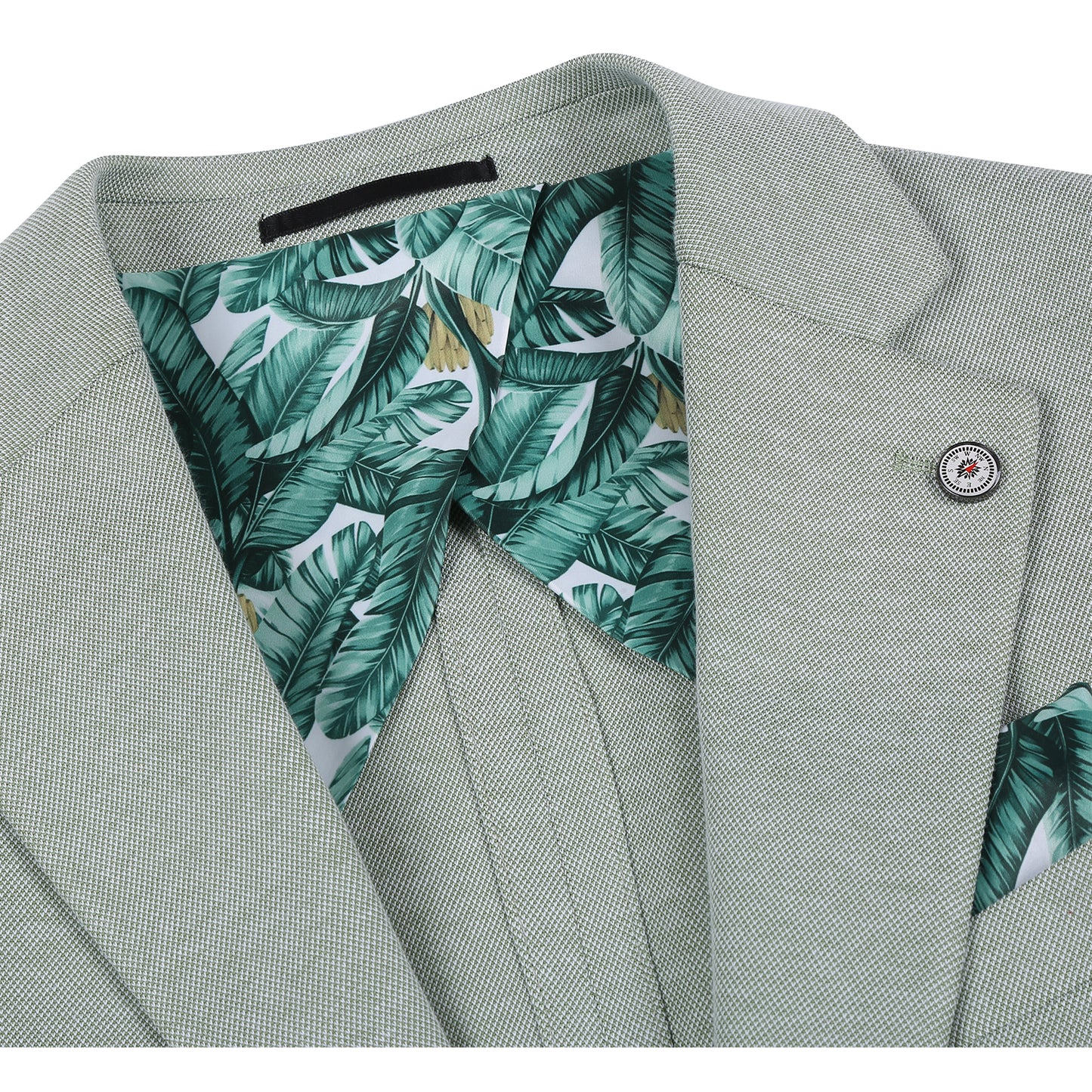 Pellagio Light Green Half Canvas Slim Fit Sport Coat