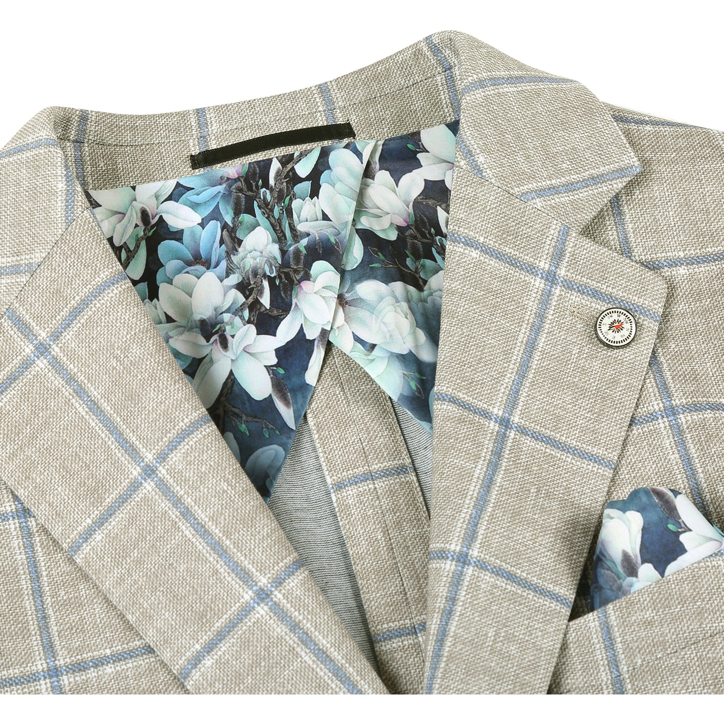 Pellagio Green Windowpane Half Canvas Slim Fit Sport Coat