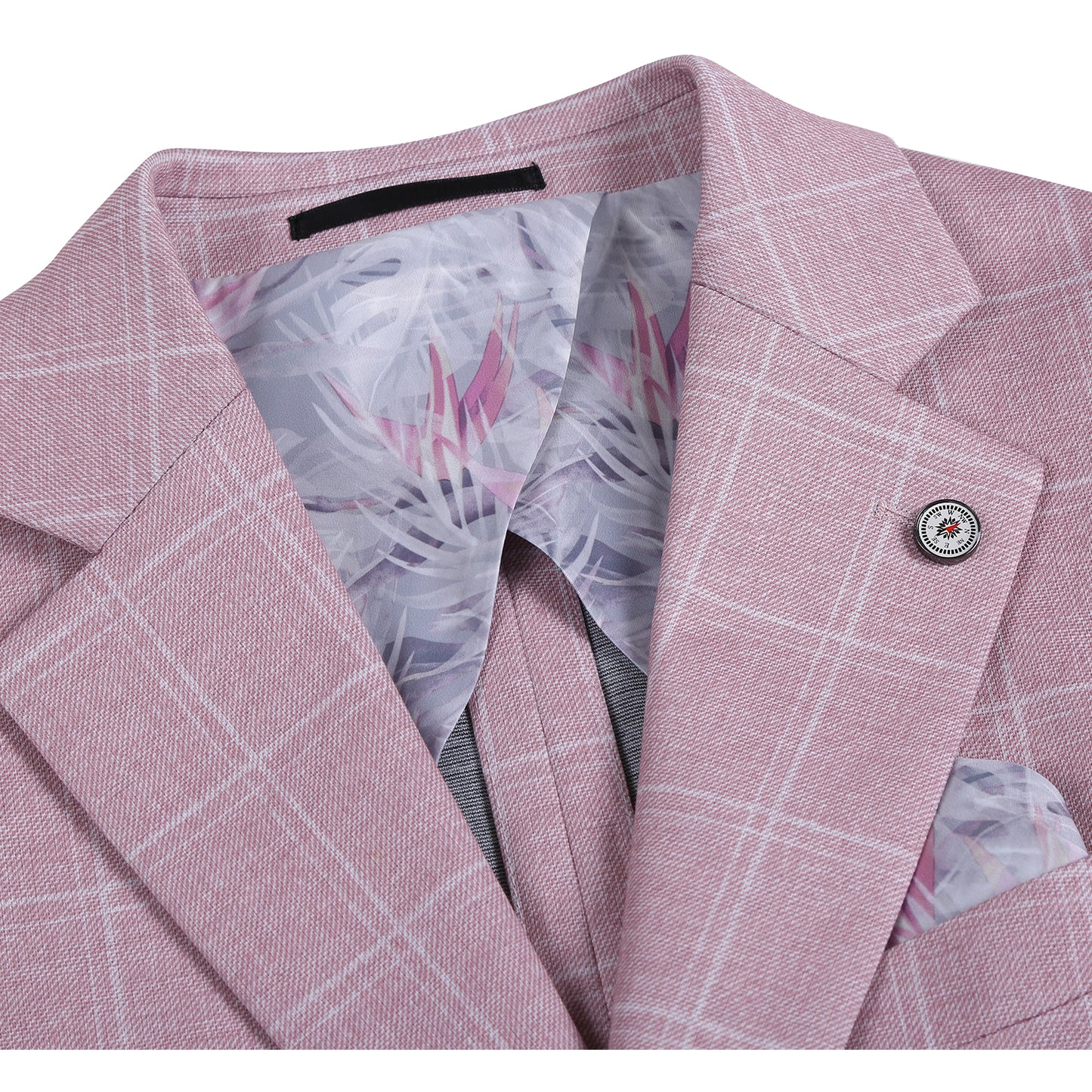 Pellagio Pink Windowpane Half Canvas Slim Fit Sport Coat