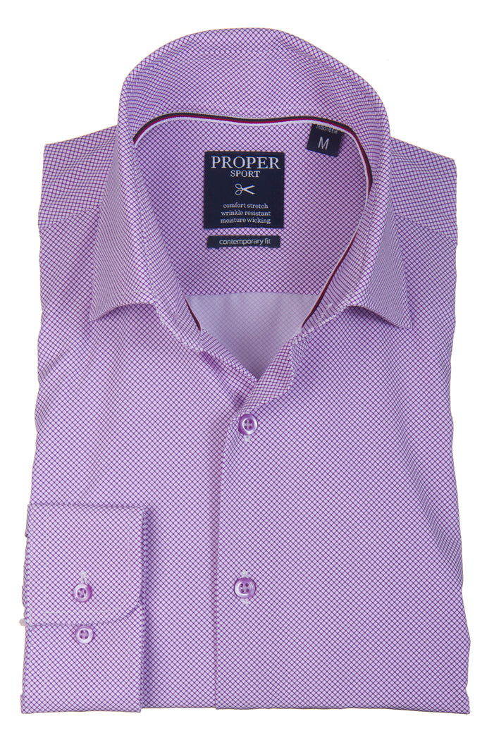 Proper Sport Contemporary Fit Long Sleeve 4 Way Stretch Tall Size Sport Shirt
