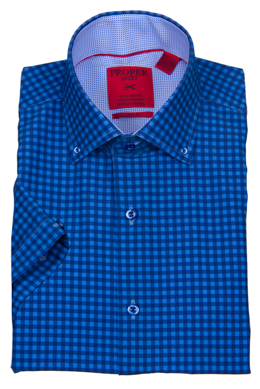 Proper Sport Slim Fit Short Sleeve 4 Way Stretch Sport Shirt
