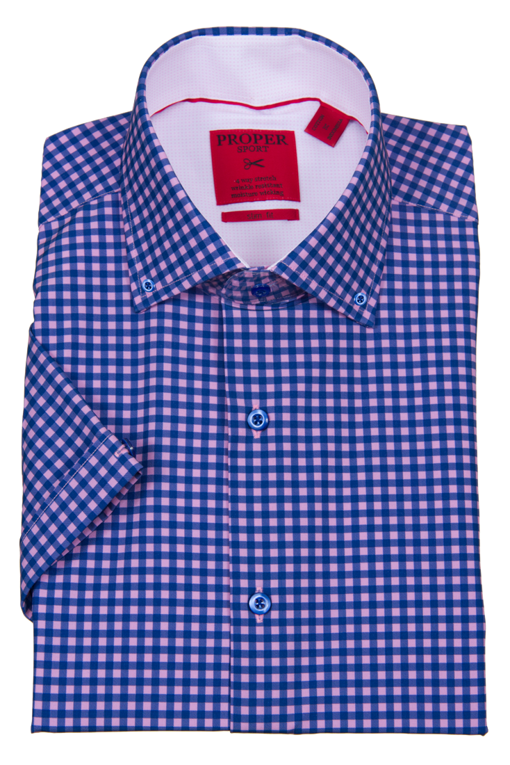 Proper Sport Slim Fit Short Sleeve 4 Way Stretch Sport Shirt