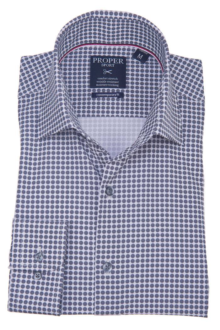 Proper Sport Contemporary Fit Long Sleeve 4 Way Stretch Sport Shirt