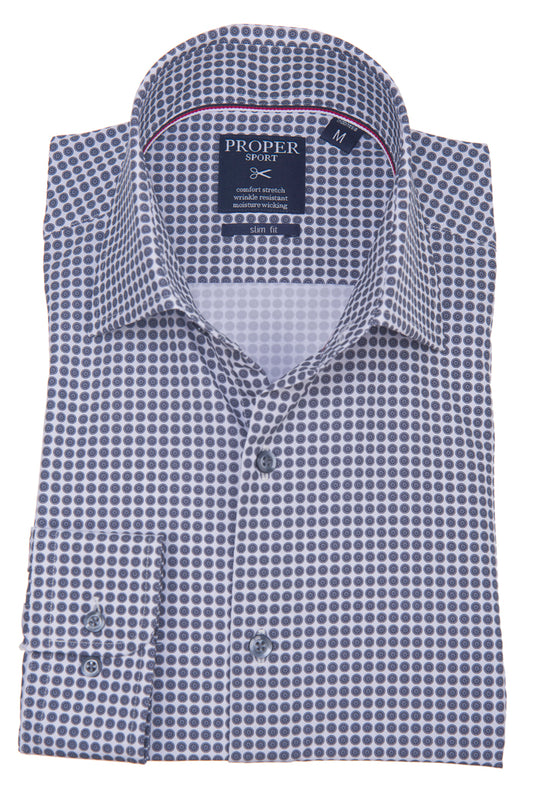 Proper Sport Slim Fit Long Sleeve 4 Way Stretch Sport Shirt