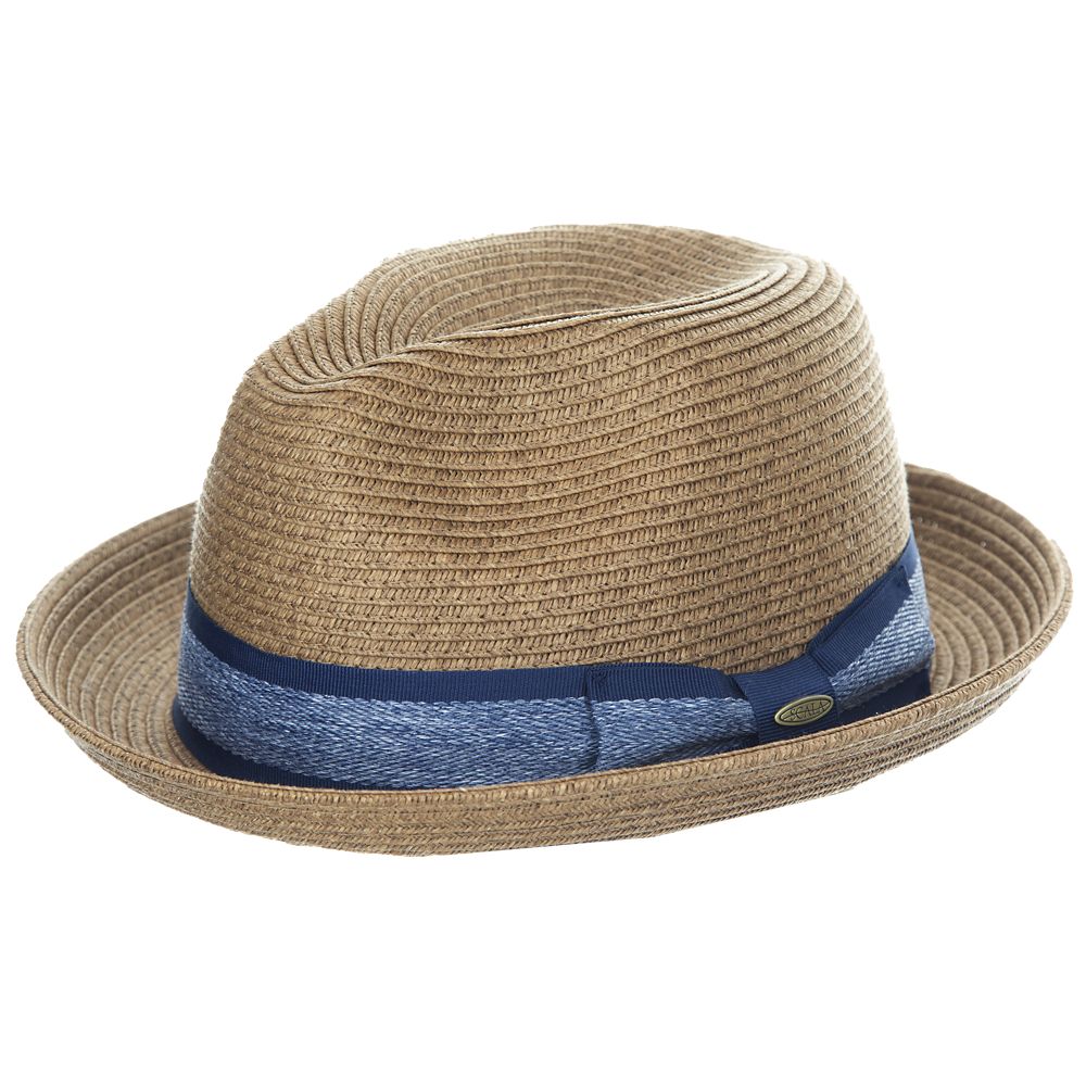 Scala Ray Paper Braid Fedora Hat with 2 1/8" Brim