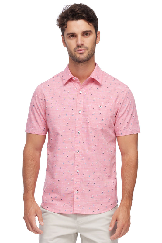 Flag & Anthem Apex Palm Print Short Sleeve Slub Shirt