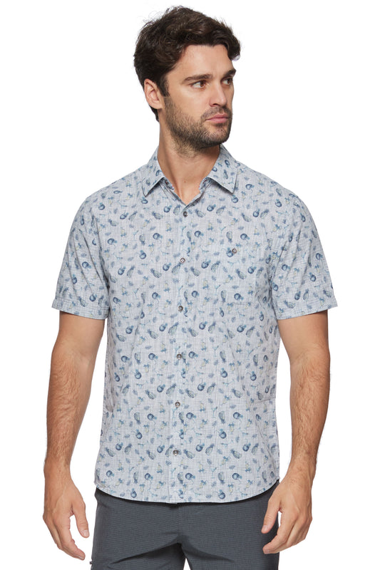 Flag & Anthem Saxton Coconut Print Space Dye Short Sleeve Shirt
