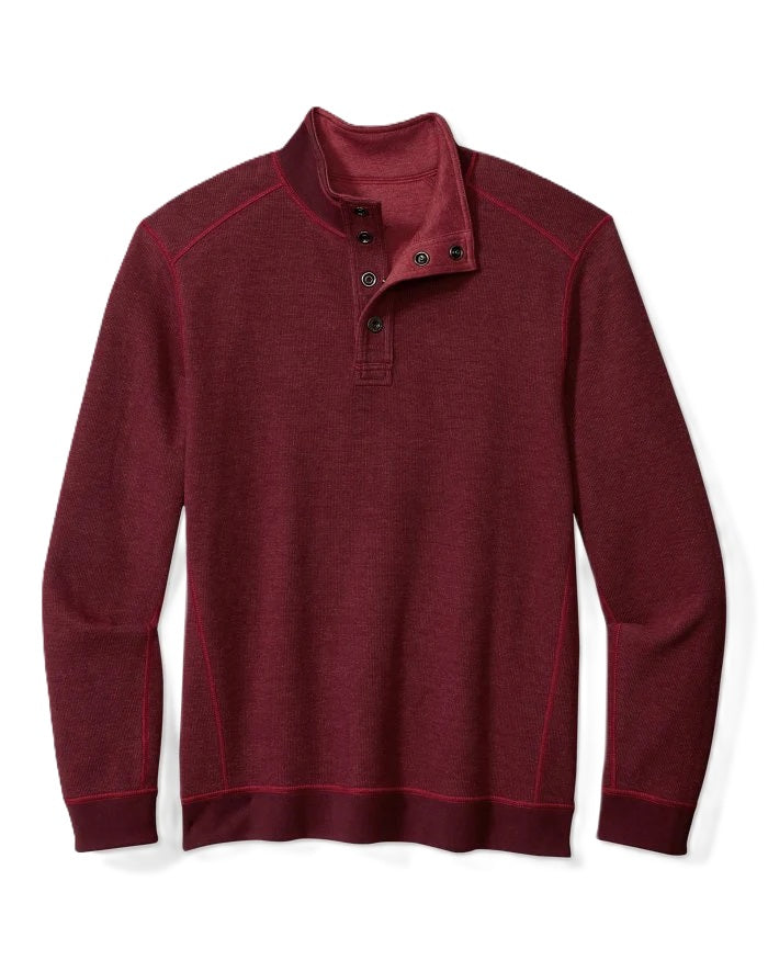 Tommy Bahama New Flip Coast Snap Mock Neck Reversible Sweater