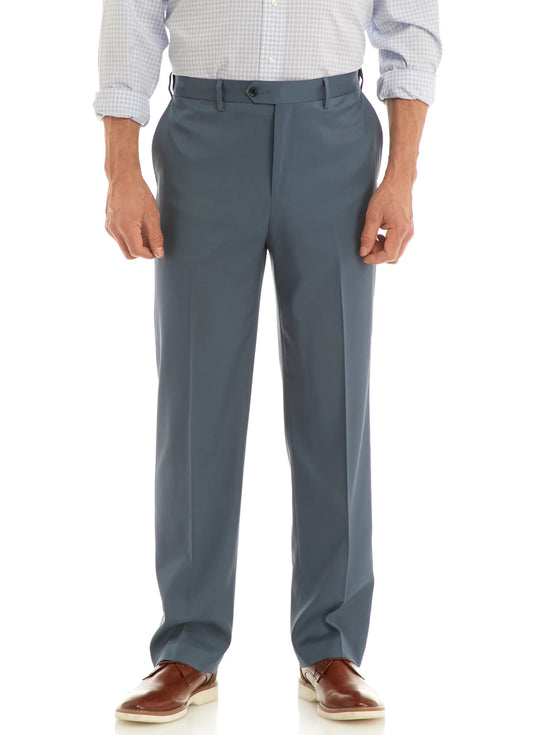 Savane Straight Fit Stretch Crosshatch Flat Front Dress Pant