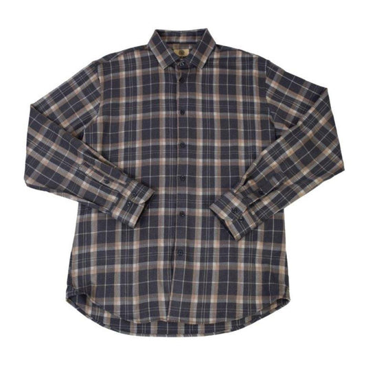 Trend by Fusion Long Sleeve Grey Plaid Stretch Sport Shirt