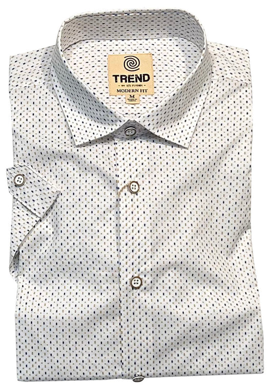 Trend by Fusion Short Sleeve Micro Print Sport Shirt