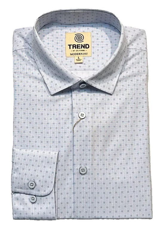 Trend by Fusion Long Sleeve 'Micro Dot' Print Stretch Sport Shirt