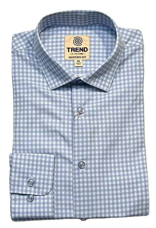 Trend by Fusion Long Sleeve 'Gingham' Print Stretch Sport Shirt