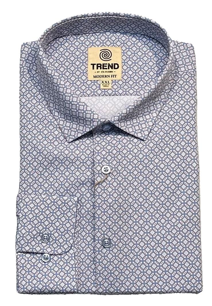 Trend by Fusion Long Sleeve 'Medallion' Print Stretch Sport Shirt