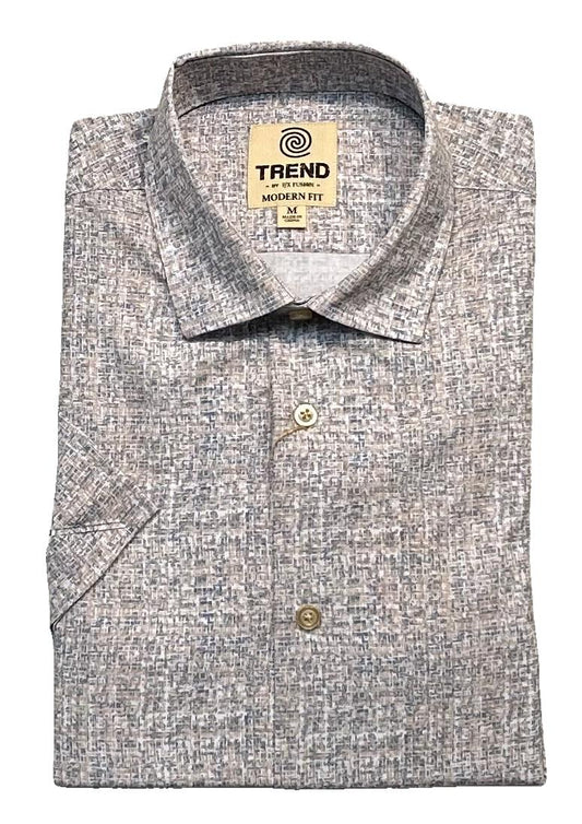 Trend by Fusion Short Sleeve Broken Textured Print Sport Shirt