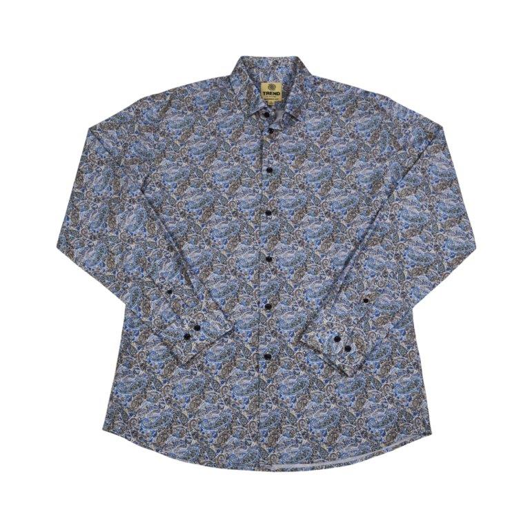 Trend by Fusion Long Sleeve 'Paisley' Print Stretch Sport Shirt