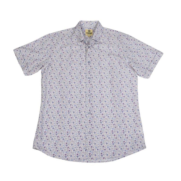 Trend by Fusion Short Sleeve Mini Floral Print Sport Shirt