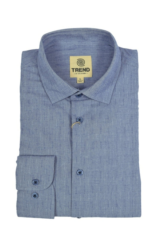Trend by Fusion Long Sleeve Indigo Geo Sport Shirt