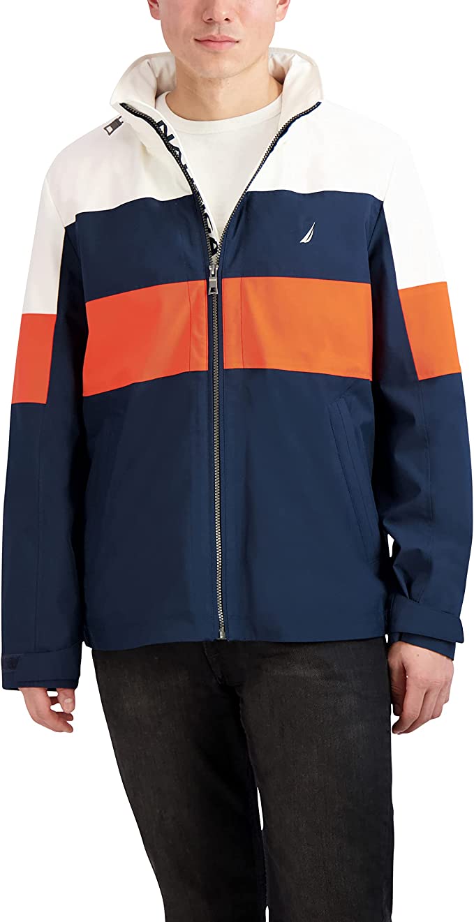 Nautica Mechanical Stretch Hidden Hood Jacket