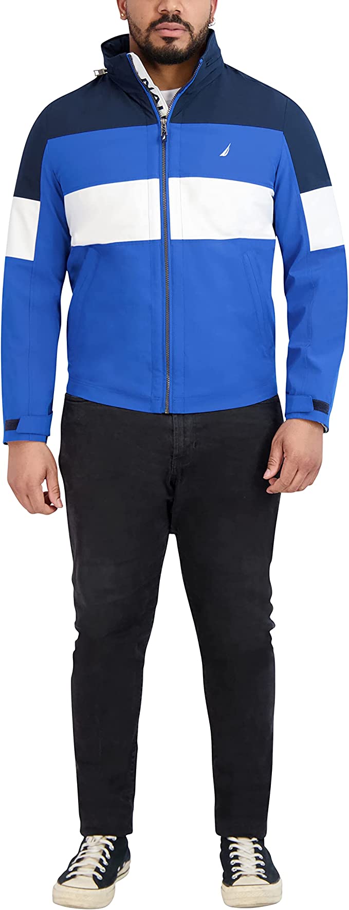 Nautica Mechanical Stretch Hidden Hood Jacket